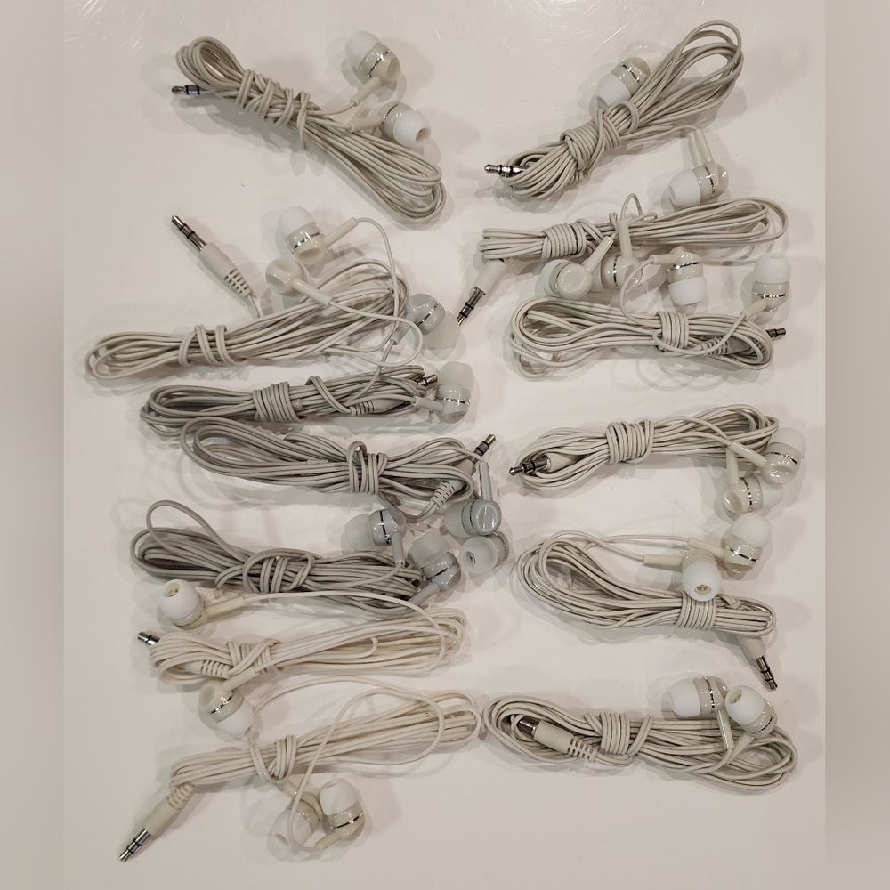 Lot Of 13 Airplane Earphones- Hawaiian Airlines, NEW Earbuds Travel Flight Plane